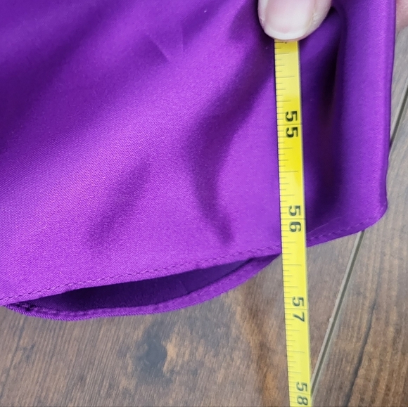 90's Alfred Angelo Purple Satin Sweetheart Puff Sleeve Prom Bridesmaid Dress - Picture 12 of 12